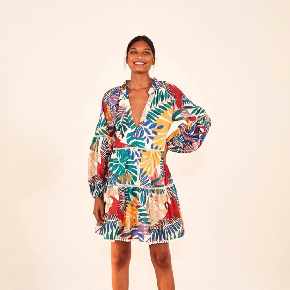 FARM Rio Macaw Print Dress
